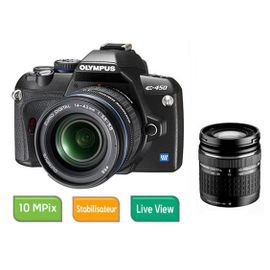 Olympus E-450 10 mpix + Objectif Olympus Zuiko ED 14 - 42 mm f/3.5 - 5.6 + Objectif 40 - 150 mm f/4 -5,6