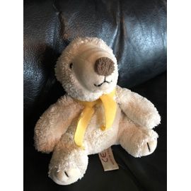 Doudou Ours Polaire Écharpe Jaune Gipsy 15cm