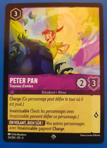 Carte Lorcana Disney (Chapitre 4) Super Rare (54/204) Peter Pan - Trouveur D'ombre