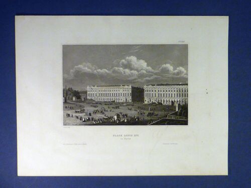 Gravure Acier De La Place De La Concorde À Paris, Vers 1850
