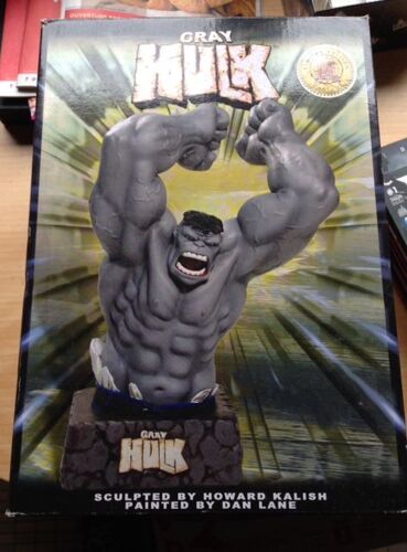 Marvel - Gray Hulk Buste Résine 25 Cms Environ Avec Boite Sculpté Par Howard Kalish Peint Dan Lane