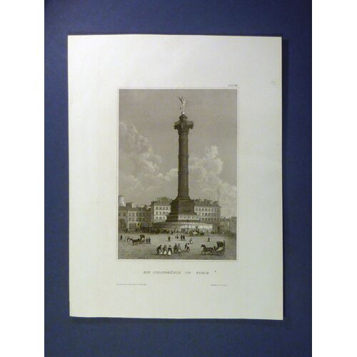 Gravure Acier De La Colonne De Juillet À Paris, Vers 1850 - Bis