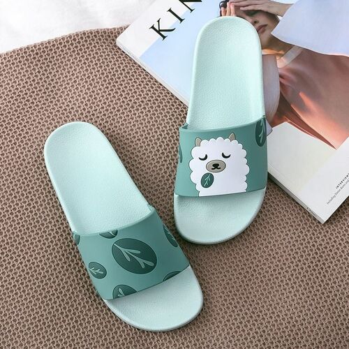 Claquette Femme Chausson Pantoufles D'été Pour Hommes Et Femmes, Motif De Dessin Animé, Mignon, Animal, Chien, Mouton, Maison, Sandales De Plage, Chaussures De Salon, Tongs