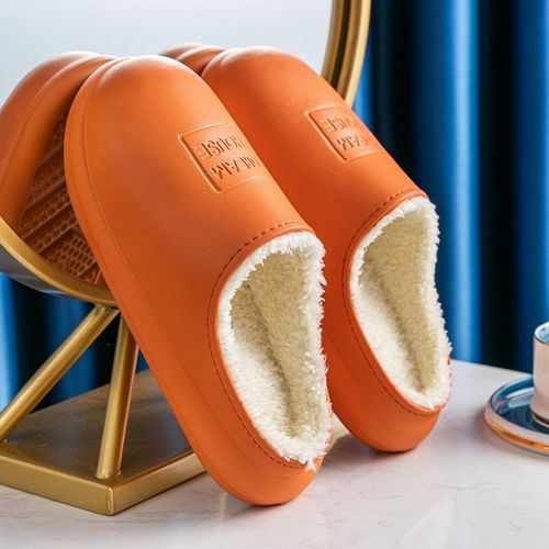 Chaussures D'hiver Pour Hommes Et Femmes, Pantoufles Imperméables Et Chaudes En Fourrure, Sabots Amoureux, Chaussures D'intérieur Pour Dames,