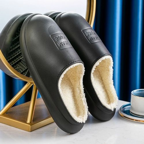 Chaussures D'hiver Pour Hommes Et Femmes, Pantoufles Imperméables Et Chaudes En Fourrure, Sabots Amoureux, Chaussures D'intérieur Pour Dames