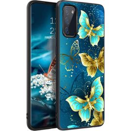 TRAHOO-Coque pour Samsung Galaxy S20 FE, Etui de Protection Antichoc Ultra Fine Mince Brillant Lumineux Papillon Anti-Chute Coque Samsung S20 FE 4G/5G-Papillon