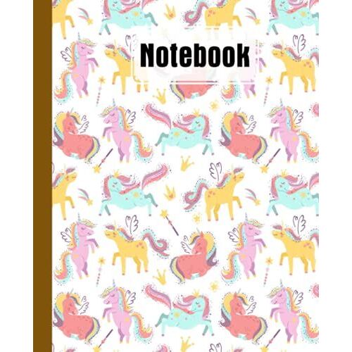 Notebook: Unicorns Cover Composition Notebook - College Ruled, 120 Pages - Large 7.5" X 9.25" By Martin Wiese