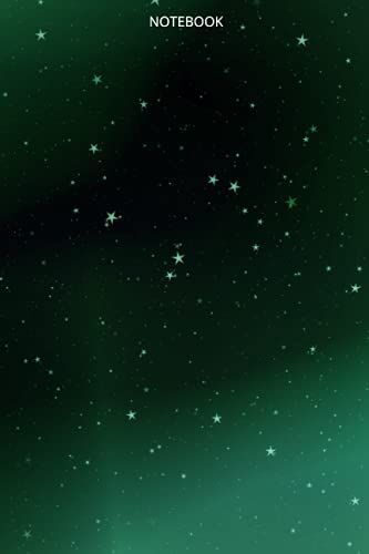 Notebook: Green Stars At Night Cover - Lined: Stylish Diary, Simple Design Notebook, Elegant Journal, Style, Love, Gift, School, Work