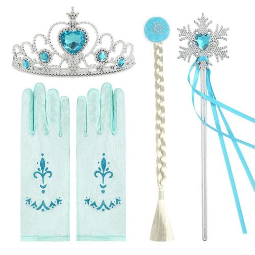 Accessoires De Fête De Princesse Pour Enfants,Kit De Costume De Cosplay Pour Filles,Couronne Pour Enfants,Baguette,Gants,Boucles D'oreilles,Bague,Collier,Fournitures Multi-Documents - Type Dp01