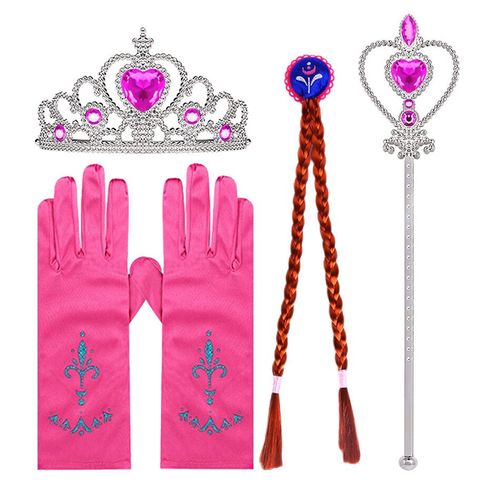 Accessoires De Fête De Princesse Pour Enfants,Kit De Costume De Cosplay Pour Filles,Couronne Pour Enfants,Baguette,Gants,Boucles D'oreilles,Bague,Collier,Fournitures Multi-Documents - Type Dp04