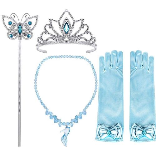 Accessoires De Fête De Princesse Pour Enfants,Kit De Costume De Cosplay Pour Filles,Couronne Pour Enfants,Baguette,Gants,Boucles D'oreilles,Bague,Collier,Fournitures Multi-Documents - Type Dp89
