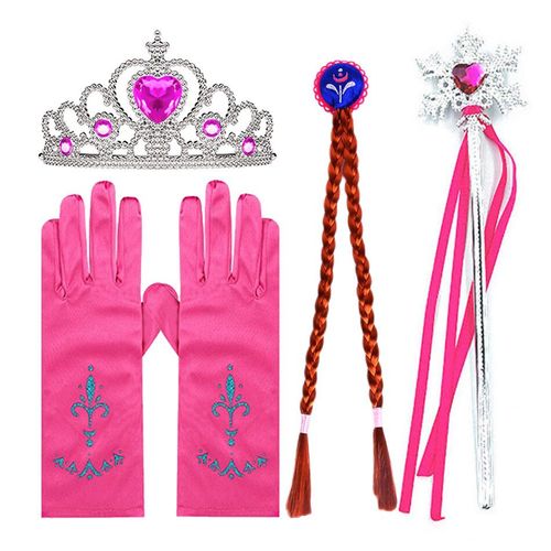 Accessoires De Fête De Princesse Pour Enfants,Kit De Costume De Cosplay Pour Filles,Couronne Pour Enfants,Baguette,Gants,Boucles D'oreilles,Bague,Collier,Fournitures Multi-Documents - Type Dp03