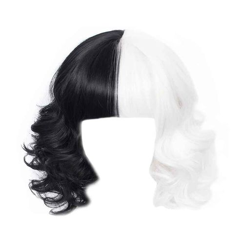 Perruque Princesse Elsa Anna Pour Filles,Perruque Déguisée Pour Enfants,Fête D'anniversaire,Carnaval,Sirène,Raiponce,Aurore,Cheveux Blancs Neiges - Type Cruella