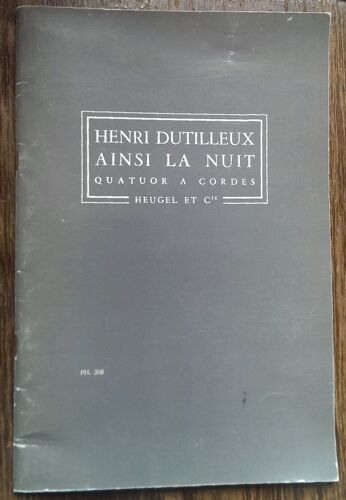 Ainsi La Nuit Quatuor À Cordes