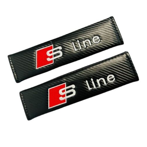 2 Fourreaux De Ceinture De Sécurité Audi S Line Effet Carbone