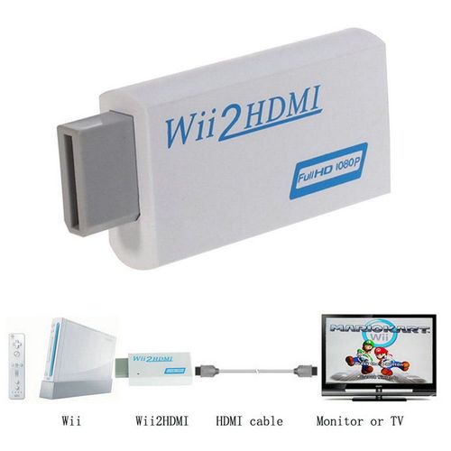 Convertisseur pour la Wii HDMI Wii2HDMI Adaptateur Full HD 1080P sortie Upscaling + 3.5mm Audio Box Promotion
