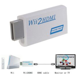 Convertisseur pour la Wii HDMI Wii2HDMI Adaptateur Full HD 1080P sortie Upscaling + 3.5mm Audio Box Promotion