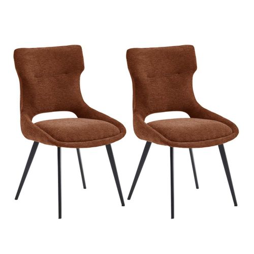 Lot De 2 Chaises Tissu Coloris Terracotta