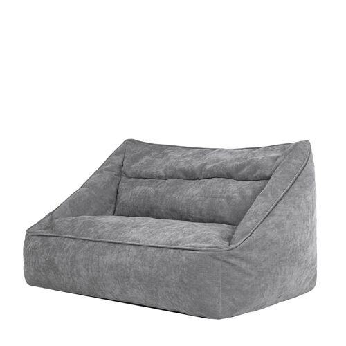 Pouf géant canapé en tissu chenille gris