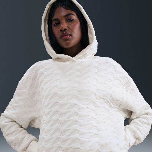 Sweat À Capuche En Jacquard Ample Nike Phoenix Fleece Pour Femme - Blanc