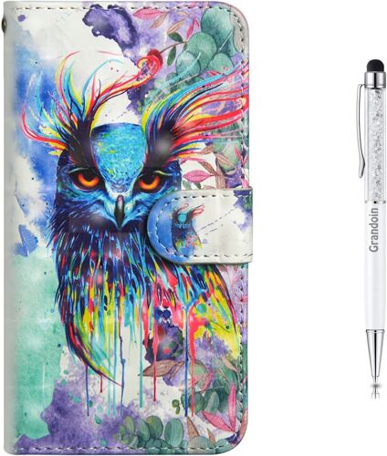 Coque Galaxy J3,Coque Galaxy J3 2016, Mode Cratif Effet 3d Mod¿¿Le Dsign Tui De Protection Housse En Pu Cuir Avec Tpu Silicone Souple Cover Pour Samsung Galaxy J3 / J3 2016 (Oiseau)