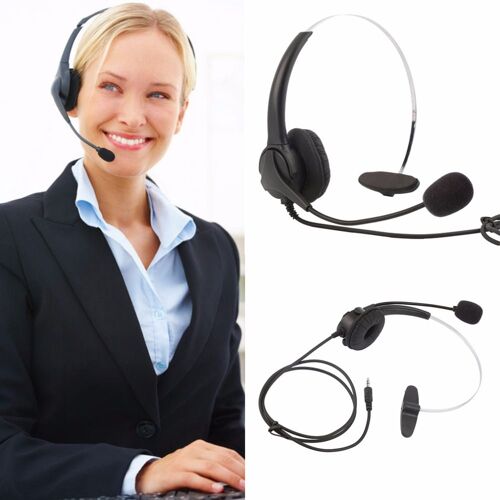 1 Side Call Center Corded Telephone Operator casque avec gros Microphoneest