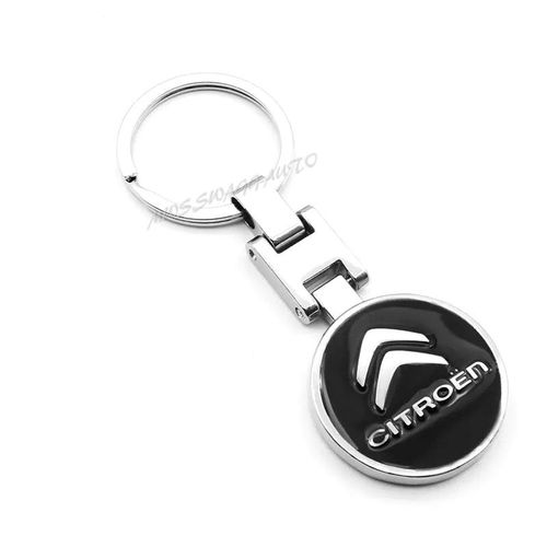 Porte-Clé Metal Logo Citroen Noir C3 C4 Berlingo C1 C5 Picasso Crossback Ds 3/4/5/6/7/9 Xsara C-Crosser Jumpy Berlingo Elysée Vts Nemo