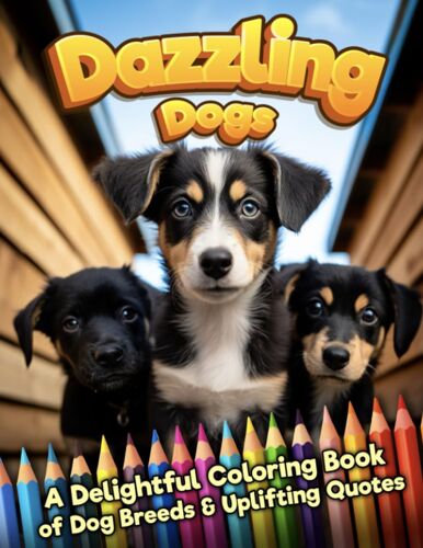 Dazzling Dogs: A Delightful Coloring Book Of Dog Breeds & Uplifting Quotes