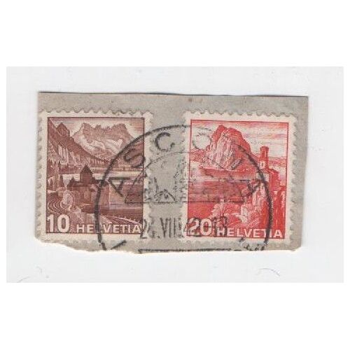 Timbre Timbres Suisse Helvetia Paysages Les 2 
