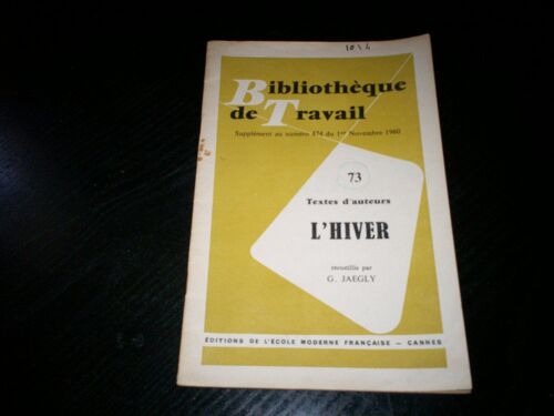 Supplement A Bibliotheque De Travail Sbt 73 L'hiver