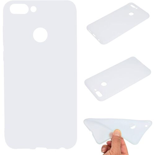 Coque Compatible Avec Huawei Honor 9 Lite Tpu Etui De,Couleur Unie Protection Housse En Souple Silicone Tpu Ultra Mince Et Anti-Rayures De Protection Etui- Blanc