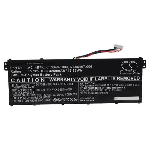 vhbw Batterie compatible avec Acer Swift 3 SF314-56G-5968, SF314-56G-59A4, SF314-56G-59GU ordinateur portable (3 250mAh, 15,28V, Li-polymère)