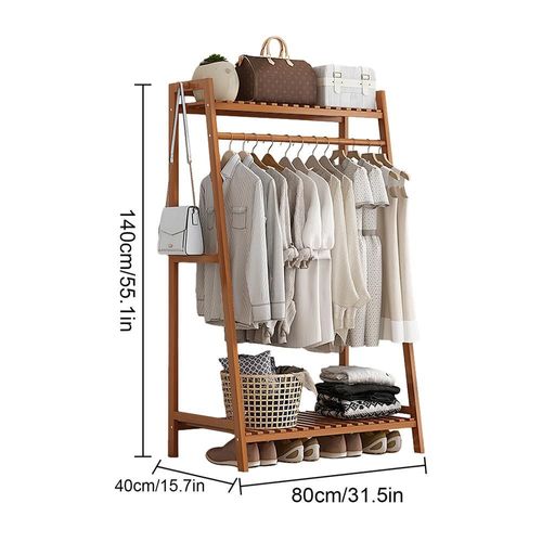 Cintre Sur Pied En Bois Multicouche T1 Pour Vêtements,Sacs À Manteaux,Armoires De Salon,Étagères À Étagères,Organisateur De Vêtements - Type Brown 80cm