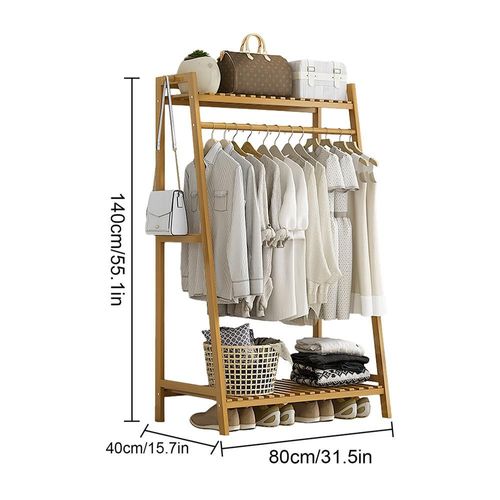 Cintre Sur Pied En Bois Multicouche T1 Pour Vêtements,Sacs À Manteaux,Armoires De Salon,Étagères À Étagères,Organisateur De Vêtements - Type Original Color 80cm