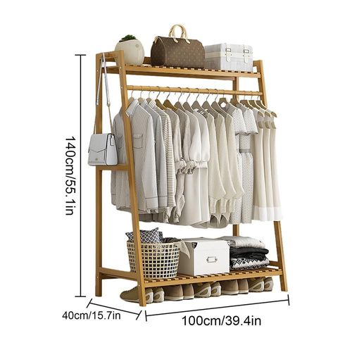 Cintre Sur Pied En Bois Multicouche T1 Pour Vêtements,Sacs À Manteaux,Armoires De Salon,Étagères À Étagères,Organisateur De Vêtements - Type Original Color 100cm
