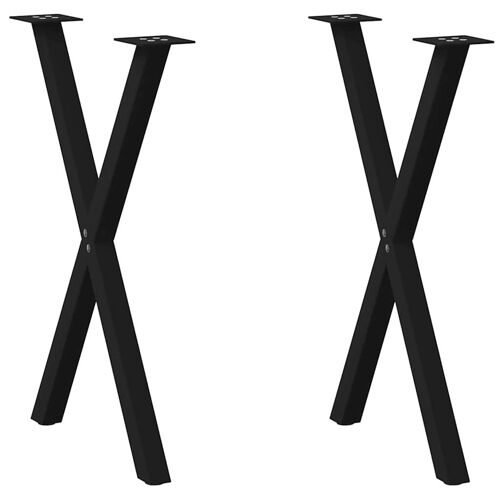 vidaXL Pieds de table à manger forme de X 2 pcs noir 50x(72-73) cm