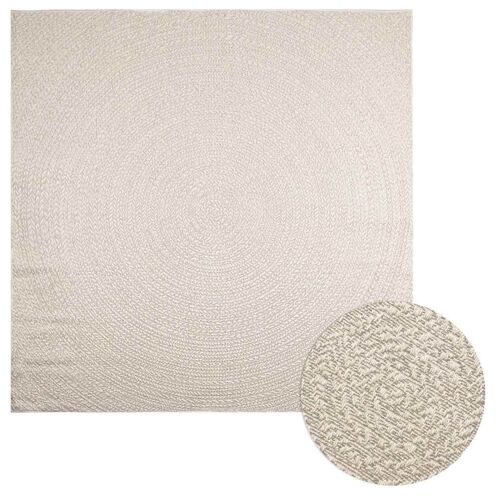 Vidaxl Tapis Zizur Crème 240x240 Cm Aspect De Jute Intérieur Extérieur