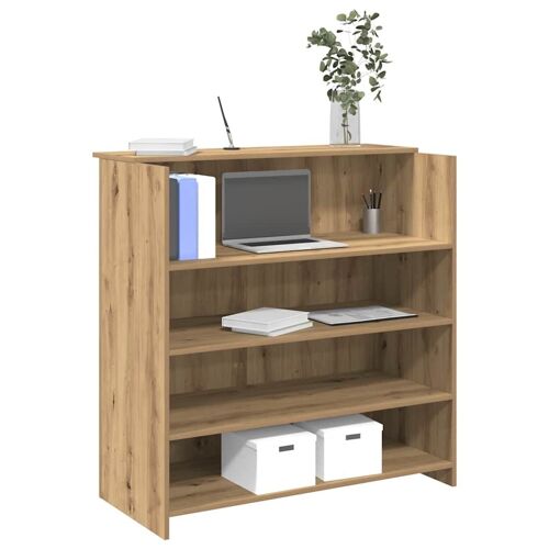 vidaXL Bureau réception chêne artisanal 100x50x103,5cm bois ingénierie