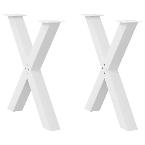 vidaXL Pieds de table à manger forme de X 2 pcs blanc 80x(72-73) cm