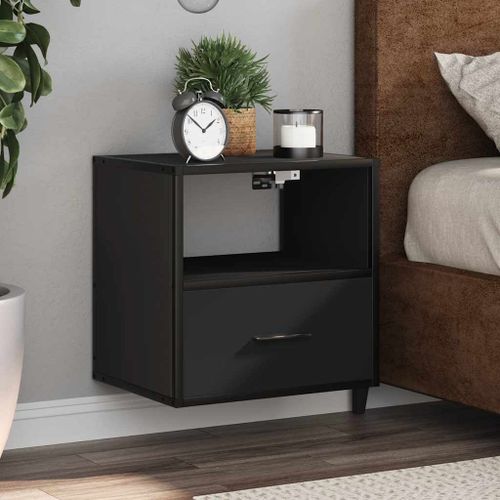 Vidaxl Table De Chevet Murale Noir 40x31x39,5 Cm