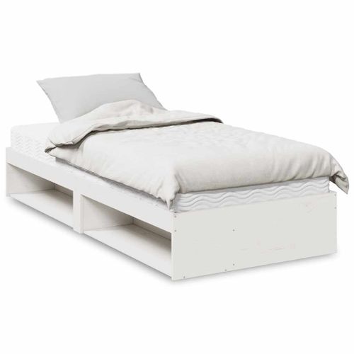 Vidaxl Lit De Jour Avec Matelas Blanc 80x200 Cm Bois De Pin Massif