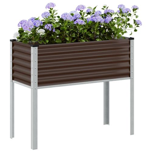 Vidaxl Jardinière Marron 100x41x90 Cm Acier