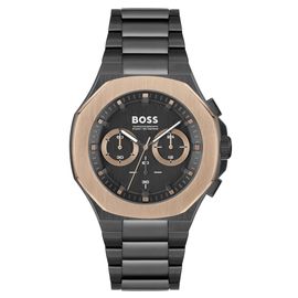 Boss Montre Gq Taper En Acier Inoxydable, Noir