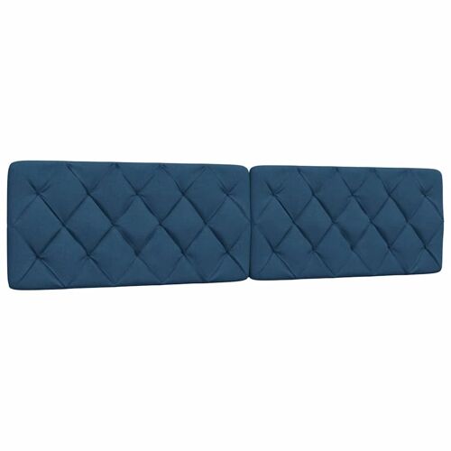 vidaXL Coussin de tête de lit bleu 200 cm tissu