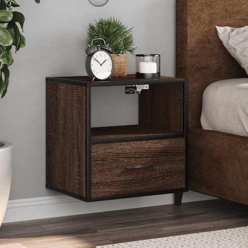 Vidaxl Tables De Chevet Murales 2 Pcs Chêne Marron 40x31x39,5 Cm
