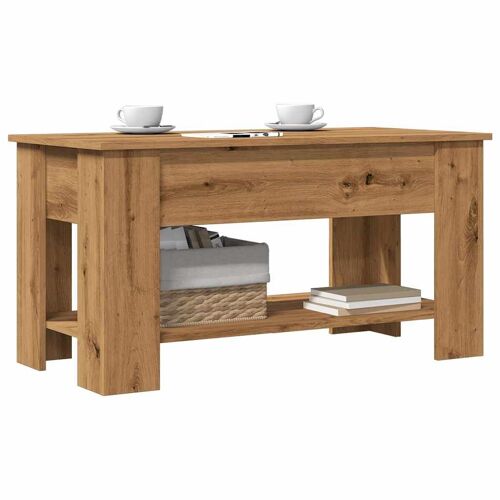vidaXL Table basse chêne artisanal 101x49x52 cm bois d'ingénierie