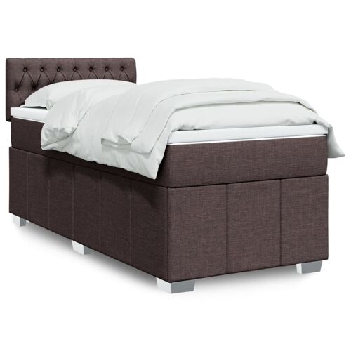 vidaXL Sommier à lattes de lit avec matelas Marron foncé 90x200 cm
