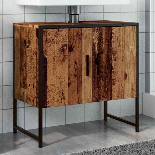 vidaXL Armoire lavabo de salle de bain vieux bois 60x33x60 cm