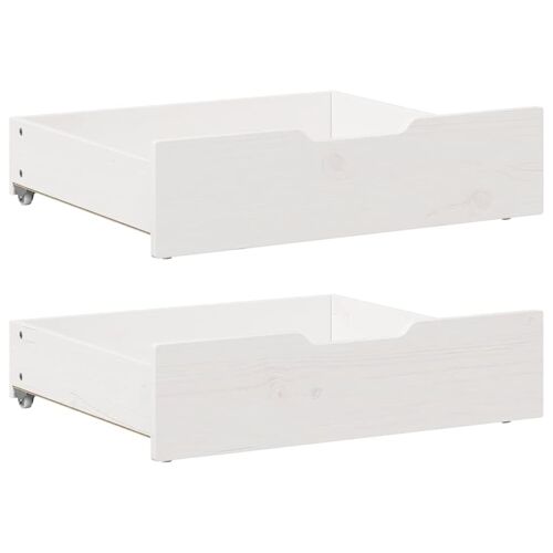 vidaXL Tiroirs sous le lit 2 pcs blanc 65x55x16 cm bois de pin massif