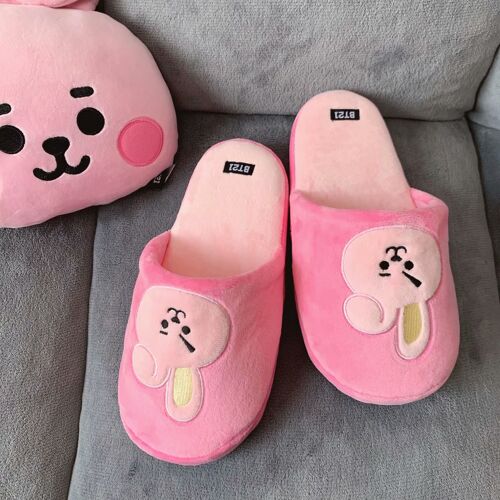 Chausson Femme Fourure Pantoufles En Coton Pelucheux, Pantoufles De Loisirs Au Sol En Bois, Chaussures De Maison Couleur Bonbon, Pantoufles En Fourrure D'intérieur, Nouvelle Collection 2021